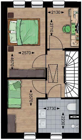 Ook deze woning heeft een grote achtertuin gelegen op het zuidwesten. Daardoor is er volop mogelijkheid om aan de achterzijde desgewenst met.20m of 2.