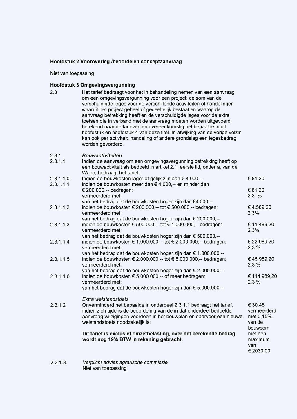 Hoofdstuk 2 Vooroverleg /beoordelen conceptaanvraag Hoofdstuk 3 Omgevingsvergunning 2.