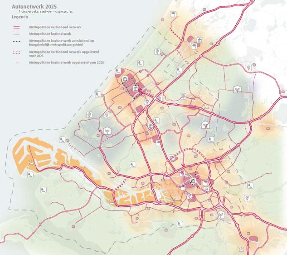 Figuur 1: het metropolitaan verbindend netwerk b. Fiets infrastructuur In de UAB is het Regionaal basisnetwerk fiets vastgesteld.
