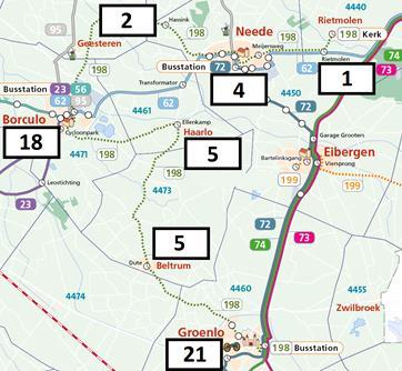 3.6 Buurtbussen Buurtbus 194 In de vakantieperioden rijdt de eerste bus van Sinderen en Dinxperlo naar Aalten een uur eerder dan op normale werkdagen.