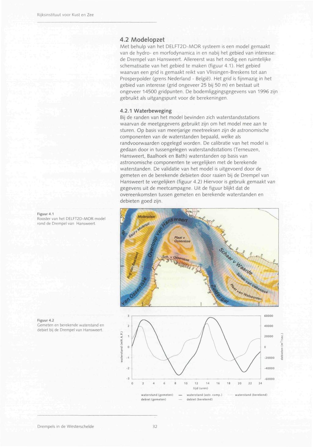 4.2 Modelopzet Met behulp van het DELFT2D-MOR systeem is een model gemaakt van de hydro- en morfodynamica in en nabij het gebied van interesse: de Drempel van Hansweert.