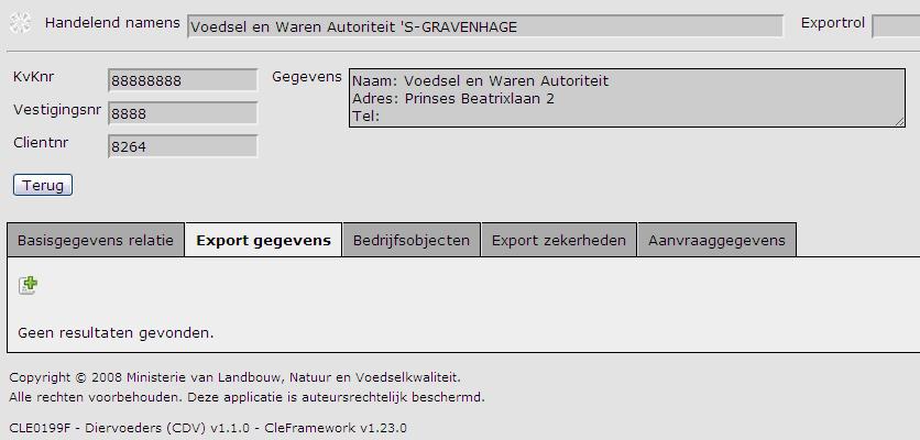 Aanmaken Exportrol In het scherm Beheren Exportgegevens gaat u naar het tabblad.