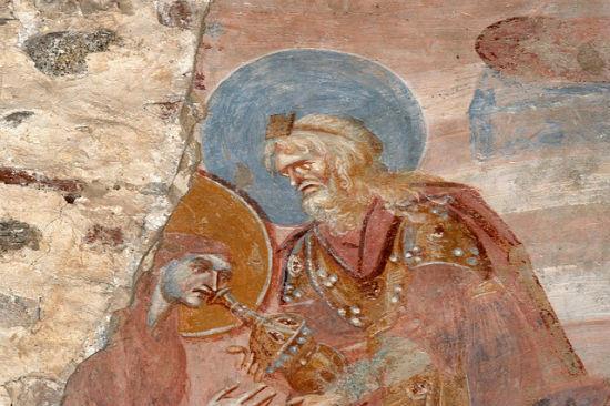 Fresco in de kerk van Santa Maria Foris Portas in