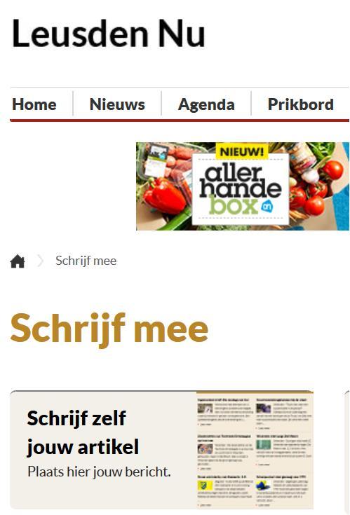 Leusden Nu De website Leusden Nu biedt de mogelijk om je eigen aankondigingen te doen.