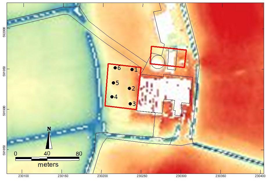 Afbeelding 9. Ligging van de boorpunten op de detail hoogtekaart van AHN-2. 25 5.