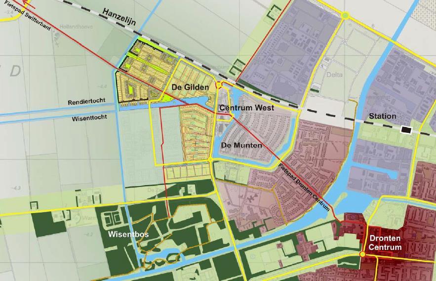 3 1. Inleiding In Dronten-West wordt de woonwijk De Gilden ontwikkeld. De 1 e fase is bijna gereed, terwijl de 2 e fase volop in ontwikkeling is.