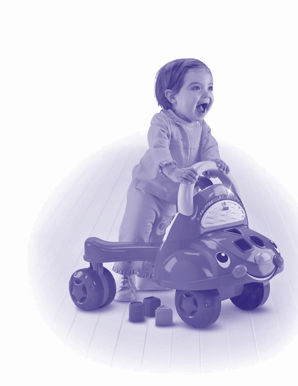 Lopen Ga als volgt te werk om de Spelenderwijs Leren Wagen als loopwagentje te gebruiken: 1 Duw Veerslotje 1 Onderaanzicht Schuif Draai het speelgoed om.
