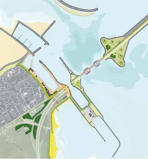 Den Oever 6.4.5 Streefbeeld 190 Masterplan Beeldkwaliteit Afsluitdijk Hoofdstuk 6 Het streefbeeld voor de toekomst is het beter beleefbaar maken van de aanlanding van de Afsluitdijk op Wieringen.