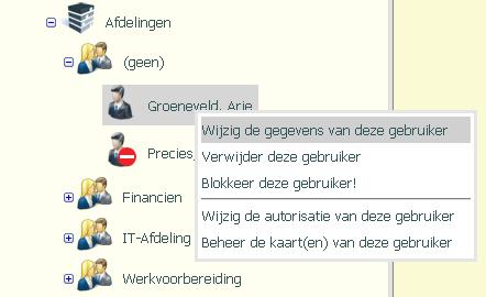 Toevoegen van een nieuwe gebruiker De procedure voor het toevoegen van een gebruiker is nagenoeg gelijk aan die van het wijzigen van een gebruiker. Dit laatste wordt hieronder besproken.