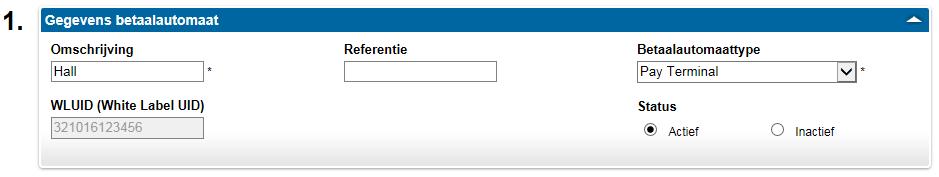 Er zijn 3 mogelijke betaalautomaattypes vooraf gedefinieerd: o Betaalterminal: een fysieke terminal waarop uw geschenkkaarten aanvaard zullen worden, maar zonder de mogelijkheid om een top-up uit te