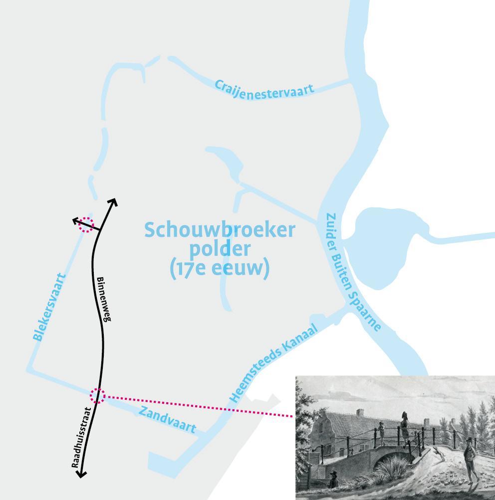 In de 17de eeuw ontstond de Schouwbroekerpolder met de aanleg van de Zandvaart, Blekersvaart en Craijenestervaart.