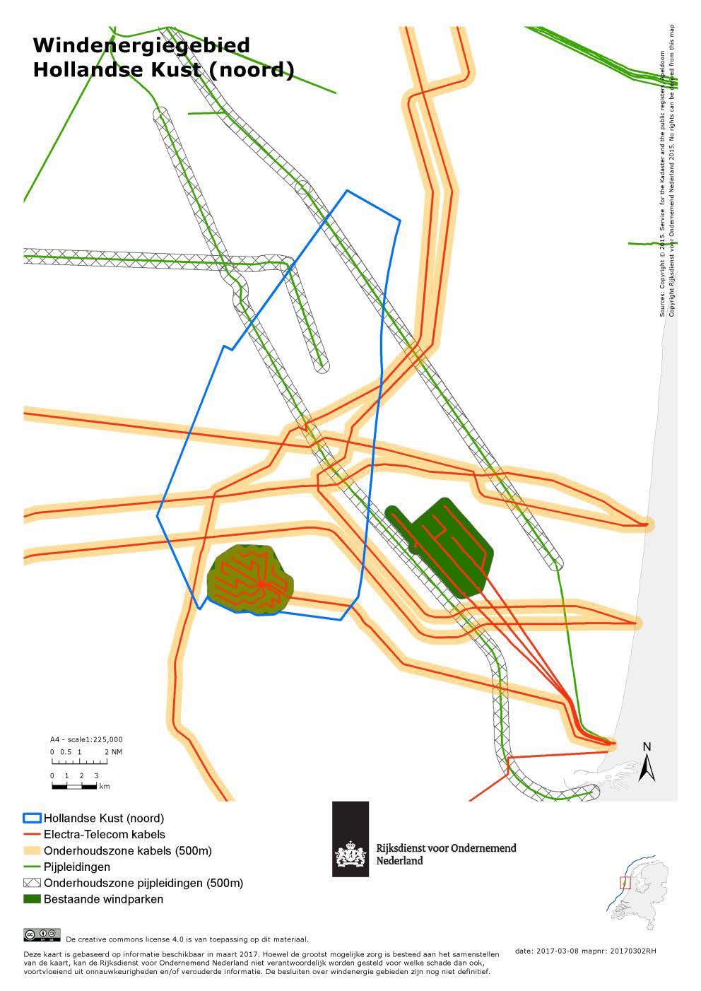 23 Figuur 3.3 Ligging windenergiegebied Hollandse Kust (noord) en kabels en leidingen.