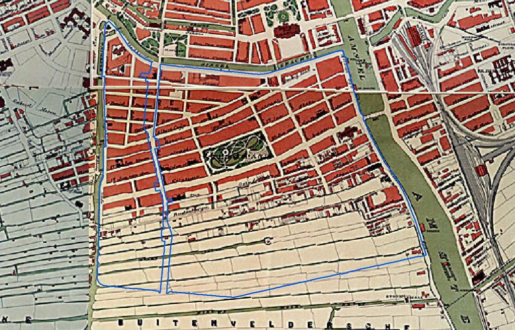 gelegen stadspeil. Na annexatie van delen van de gemeente Nieuwer-Amstel in 1896 volgde de stadsuitbreiding in de zuidelijke helft van het plangebied.