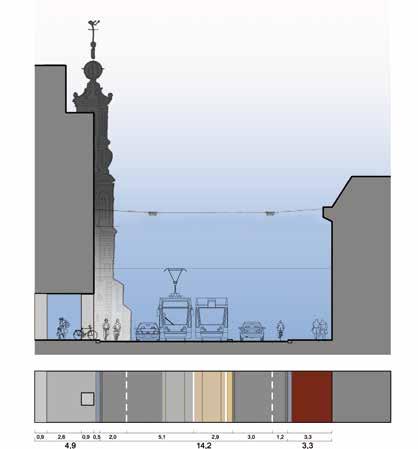 Afbeelding 30. Dwarsprofiel Vijzelstraat huidige situatie Afbeelding 31.