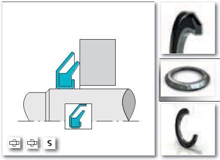 Gamma seals Gamma seals zijn axiale lipafdichtingen die de werking benaderen van een V-ring, maar beschermd worden door een stalen kap.