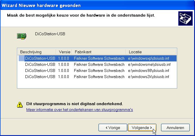 Leg nu de meegeleverde CD - Drivers for and HSI-88- in de speler, kies voor Software automatisch installeren (aanbevolen) en klik op Volgende>. 4.