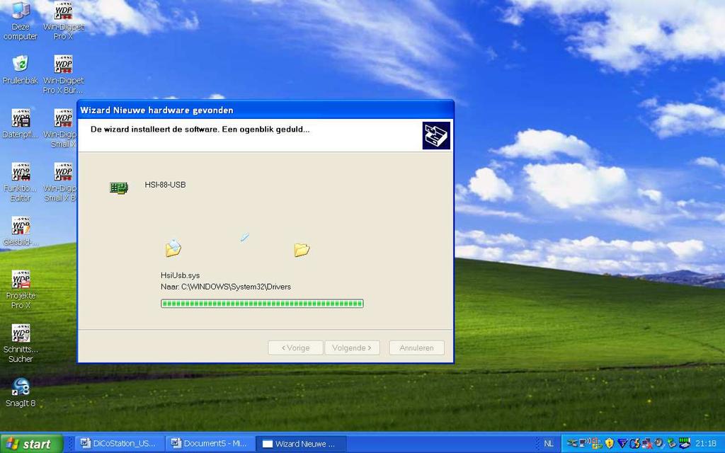 handboek 8. Kies weer de juiste driver voor uw Windows besturingssysteem (in het voorbeeld voor Windows XP) uit de (afbeelding links).
