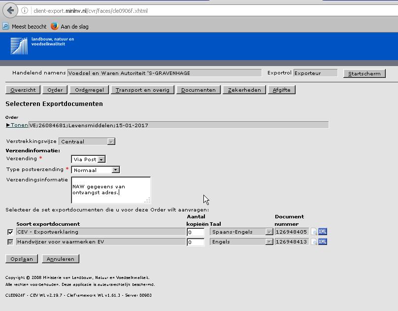 3.4 Client aanvraag Kies in het veld Type verzending d.m.v. het pull-down menu uit de volgende mogelijkheden: - normaal N.B. De mogelijkheden Aangetekend en Expres wordt niet door CoA aangeboden.