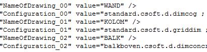 Bij toepassing van meerdere configuratiebestanden op een tekening is de gedefinieerde volgorde ook de uit te voeren volgorde. (dus bijvoorbeeld niet eerst "x.csoft.d.griddim" en dan "y.csoft.d.dimconcreteview" want de laatste verwijderd dan de maatlijnen van de eerste).