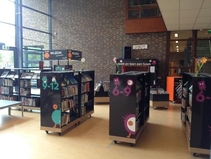De schoolbibliotheek op Waterrijk Onze schoolbibliotheek is onderdeel van de openbare bibliotheek van de Witte Dame, maar wordt bij ons op school gerund met hulp van vrijwilligers.
