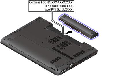 Voor een vooraf geïnstalleerde draadloze module wordt op dit label het feitelijke FCC ID- en IC Certificationnummer voor de door Lenovo geïnstalleerde draadloze module weergegeven.