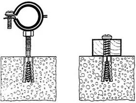 2. pluggen en verankering / Lichte verankering Lichte verankering SR Metalen gasetonplug Ter evestiging van kael- en leidingklemmen, waterleidingen, gasleidingen,.