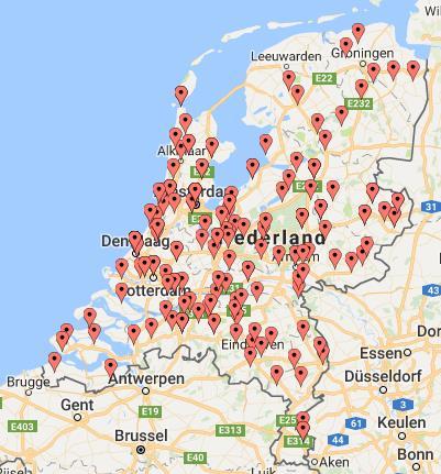 Figuur 1 Geografische spreiding van elv-aanbieders (responsgroep) Bron: NZa.