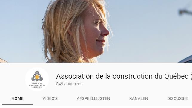 Youtube kanaal van de Association de la construction du Québec»