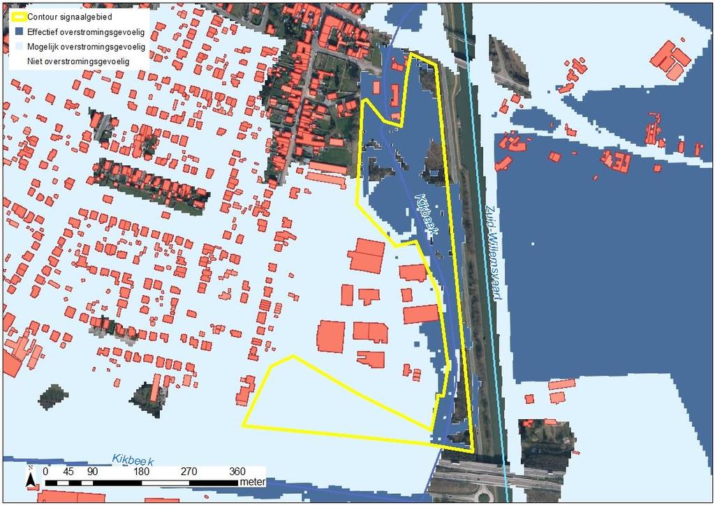 3.2 Bespreking watersysteem Het signaalgebied is gelegen binnen recent overstroomd gebied en in effectief + mogelijk overstromingsgevoelig. Er is geen overstromingskans bekend.