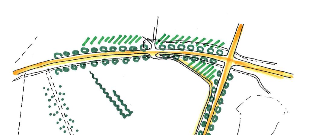 Huidige situatie Groenstructuur Het plangebied wordt gekenmerkt door enkele sterke structuren rondom het plangebied. Deze structuren geven het plangebied vorm in het landschap.