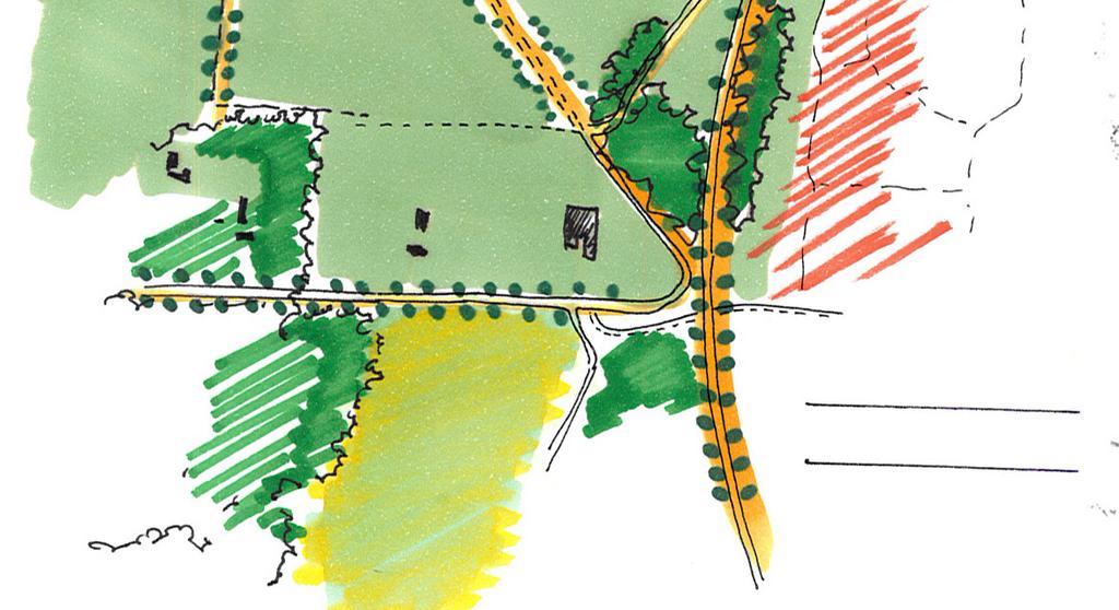 Historisch gezien lopen de perceelgrenzen binnen dit mozaïek voornamelijk van zuidoost naar noordwest.