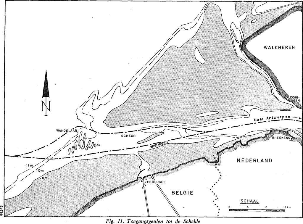 nodig om vanuit Vlissingen Antwerpen te bereiken. Tussen Antwerpen en Gent is het tijdsverschil voor hoogwater 4u.05 min. Voor het laagwater worden deze cijfers respektievelijk 2 u. 43 min. en 5 u.