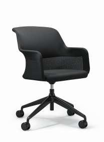 De bijzetstoel is ook verkrijgbaar in een stapelbare versie, waarbij max. acht stoelen ruimtebesparend kunnen worden gestapeld.