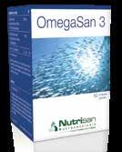 34 Essentiële vetzuren OmegaSan 3 Deze sterk geconcentreerde visolie bevat een hoge dosis EPA en DHA die bijdragen tot de normale werking van het hart (bij een dagelijkse inname van 250 mg EPA en