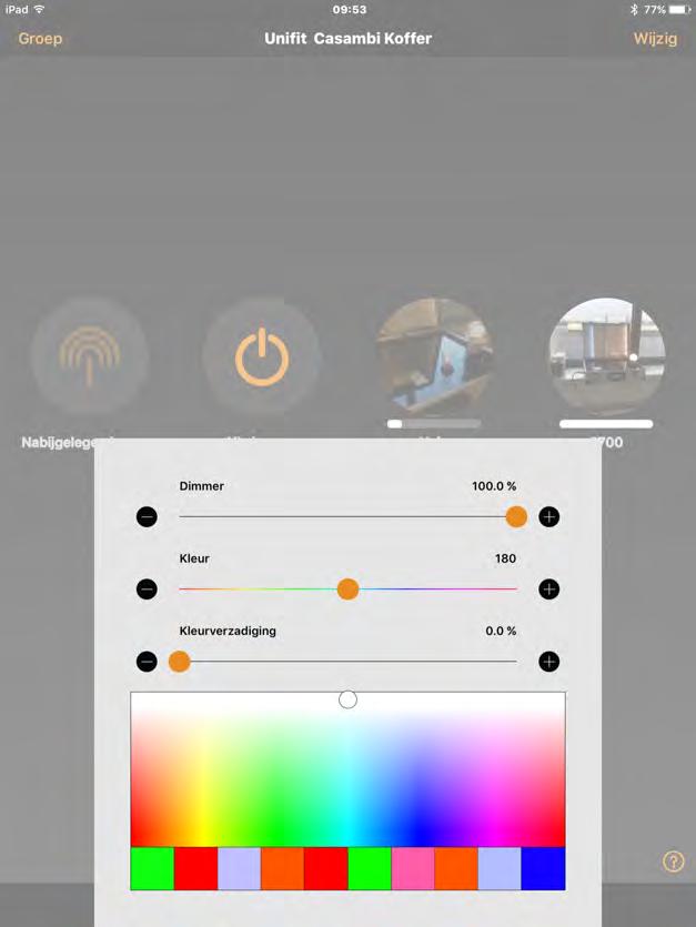 RGB lampen kunnen met het kleuren spectrum
