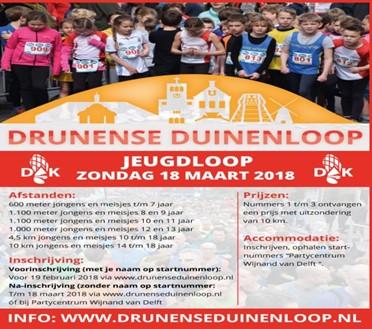 Sport & Beweegactiviteit Datum/plaats Doelgroep info / inschrijven Jeugdloop bij het hardloopevenement Drunense Duinenloop.
