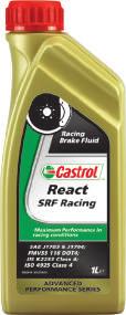 HET SPECIALITIES GAMMA REMVLOEISTOF CASTROL REACT SRF RACING Castrol React SRF Racing is een hoog presterende remvloeistof van bijzondere kwaliteit voor gebruik bij competitieve auto- en motorsport