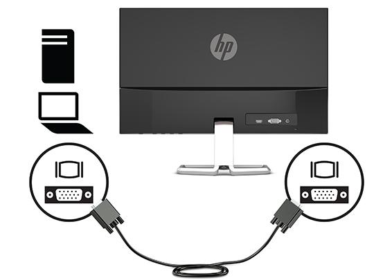 De kabels aansluiten 1. Plaats de monitor op een geschikte, goed geventileerde locatie in de buurt van de computer. 2. Sluit een videokabel aan.