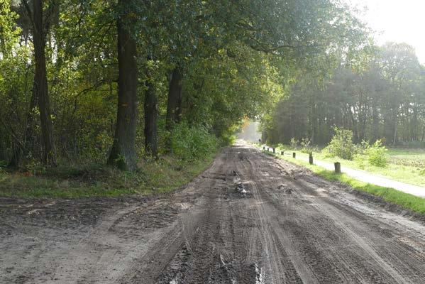 Langs de N260 staat veel woonbebouwing, die voor een groot deel uit het zicht genomen wordt door de coulissen van houtwallen aan de westkant van de weg.