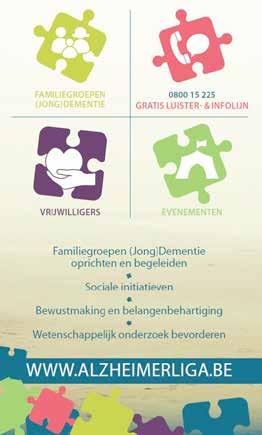 Visie en waarden 2017 De Alzheimer Liga Vlaanderen ziet een Vlaanderen waar mensen bewust omgaan met dementie en gepaste zorg genieten; waar geen plaats is voor taboes en waar personen met dementie