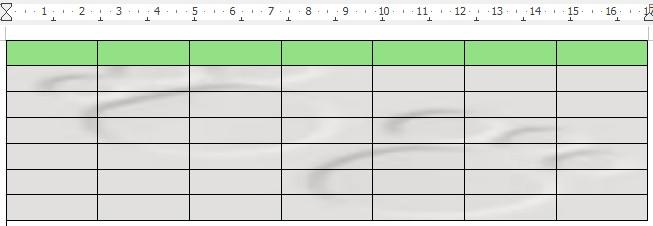 Afbeelding 8: Voorbeeld van tabel met verschillende achtergronden voor rij en tabel Begrenzingen van tabellen weergeven of verbergen Een tabelbegrenzing is een verzameling lichte (gewoonlijk grijze)