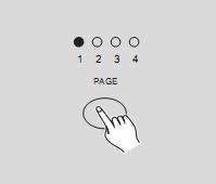 2.3 Afspelen 2.3.1 Afspelen van Chase programma's 1. Druk de Mode Select toets om CNHS SCENES modus te selecteren, weergegeven door de rode LED. 2. Gebruik de Page toets om de juiste pagina van het programma te kiezen welke u wilt afspelen.