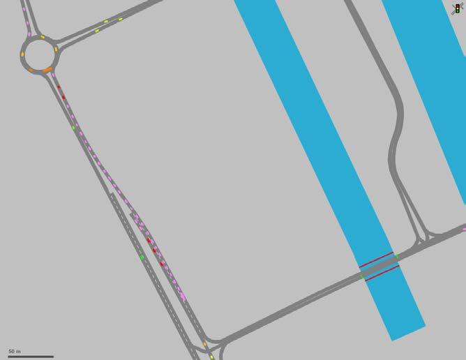 Rotonde N252-zuid Door de rotonde op het sluizencomplex bij variant 3 wordt het verkeer gedoseerd. Het verkeer komt niet meer uniform, maar in pelotons aan bij de rotonde op de N252.