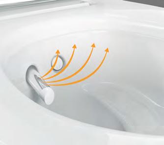 1 GEUREXTRACTIE Onaangename geuren worden onmiddellijk geabsorbeerd in de keramische wc-pot door de