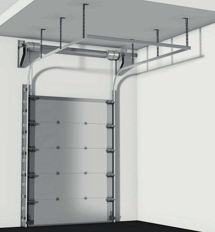 BRANDWERENDE SECTIONALE POORTEN SB60 BESCHRIJVING Brandwerende overheaddeur die samengesteld is uit modules, welke vervaardigd zijn uit een frame van stalen kokers, welke bekleed zijn met