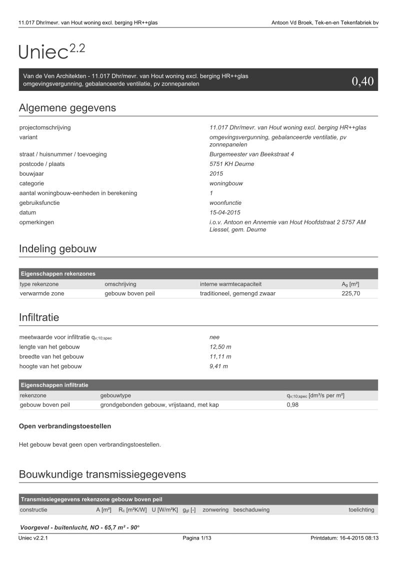 11. EPG Berekeningen woonfunctie Van