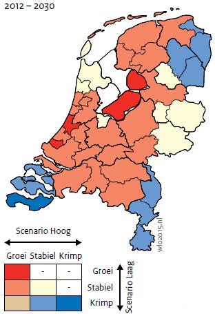 Afweging scenario s De vraag naar bedrijventerreinen is berekend voor het scenario Hoog en voor het scenario Laag.