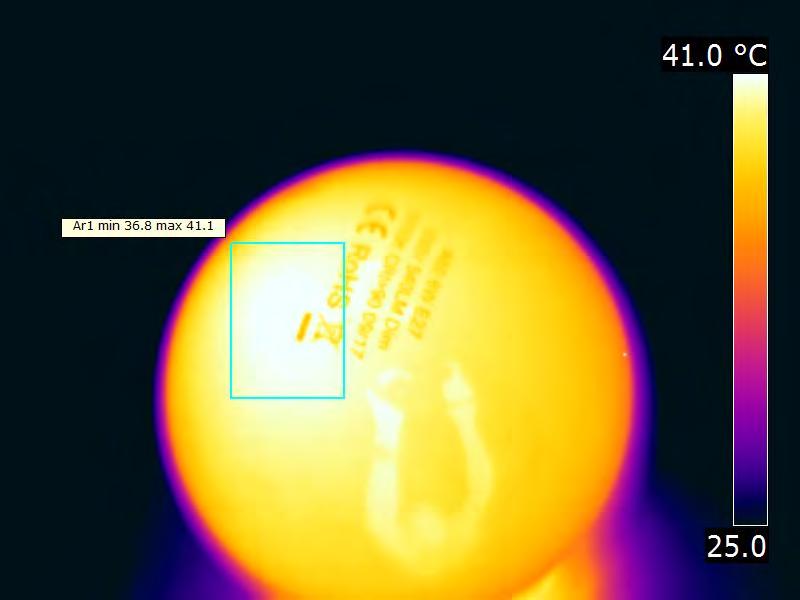 Temperatuurplaatje(s) status lamp omgevingstemperatuur gereflecteerde schijnbare temperatuur camera > 2 uur aangestaan 235 graden C 235