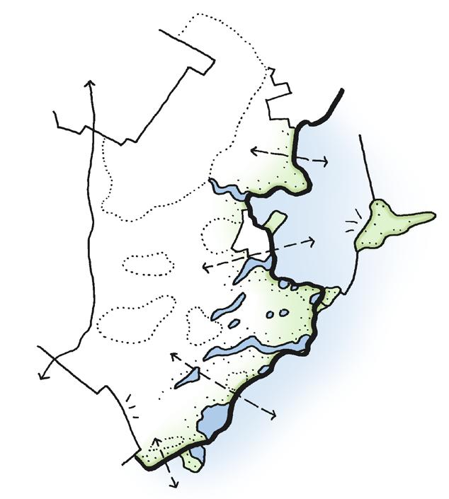 Waterland Provincie Noord-Holland 0 Infrastructuur vrij van beplanting. Groene erven springen er des te meer uit. Lintbebouwing met doorzichten over sloten en ruime erven 4.