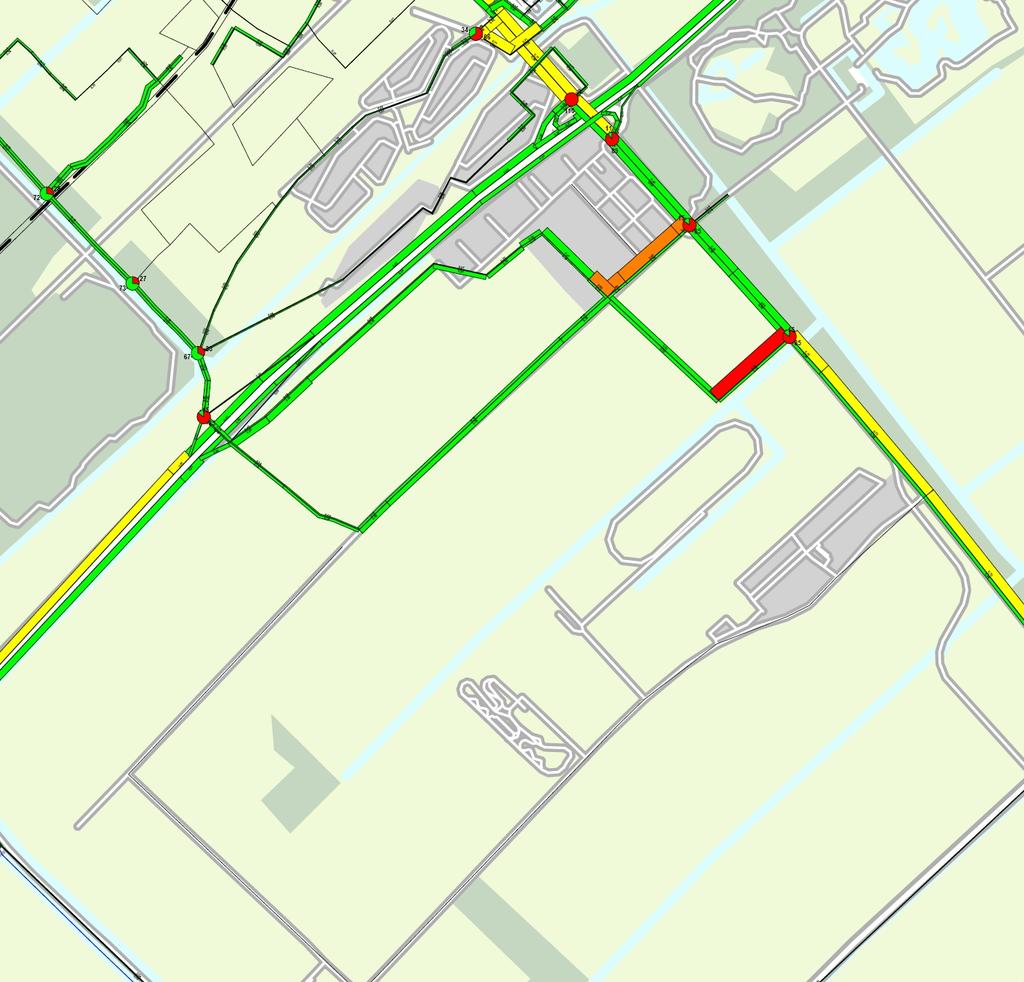 De verkeersafwikkeling op de toegangswegen die aansluiten op de Larserweg is slecht of zeer slecht.